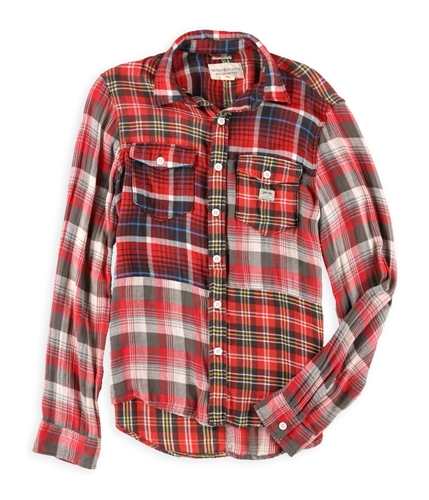 Ralph Lauren Mens Plaid Button Up Shirt red S