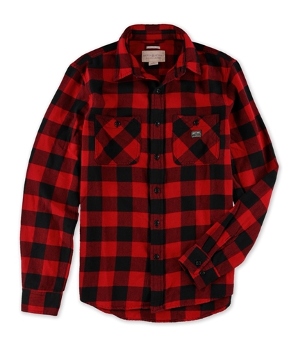 Ralph Lauren Mens Classic Plaid Button Up Shirt red S