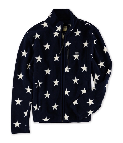 Ralph Lauren Mens Printed Fleece Jacket navy M
