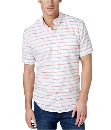 Tommy Hilfiger Mens Malcom Striped Button Up Shirt 100 XL
