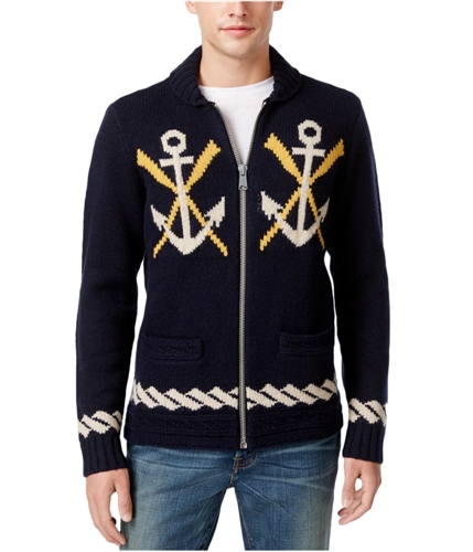 Tommy Hilfiger Mens Naval Knit Sweater 498 L