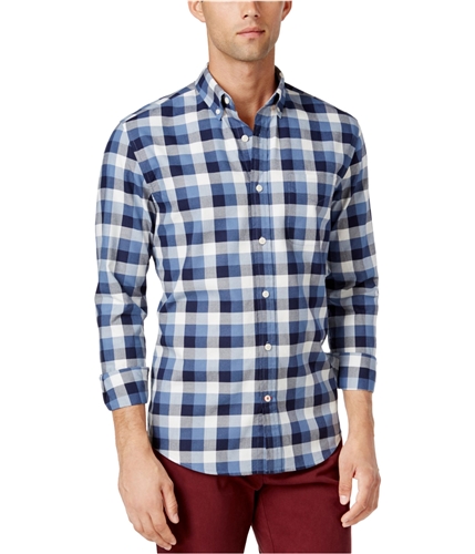 Tommy Hilfiger Mens Plaid Button Up Shirt 481 S