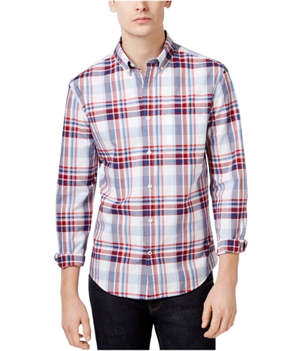 Tommy Hilfiger Mens Plaid Button Up Shirt 100 S