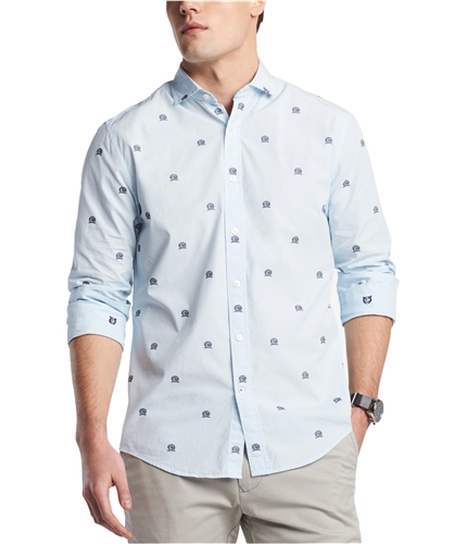 Tommy Hilfiger Mens Custom Fit Button Up Shirt 472 M