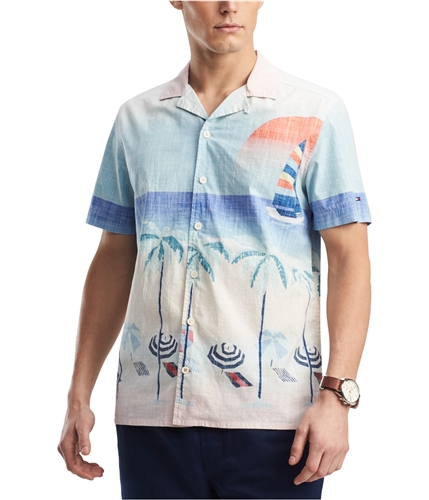 Tommy Hilfiger Mens Beach Button Up Shirt 991 S