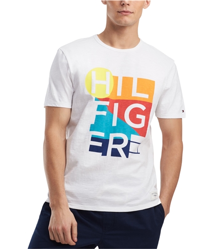 Tommy Hilfiger Mens Colroblocked Logo Graphic T-Shirt 112 L