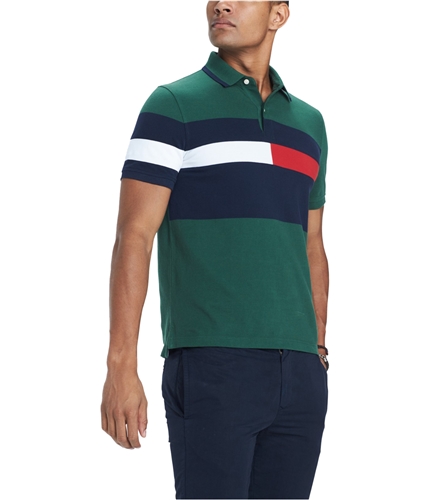 Tommy Hilfiger Mens Colorblocked Rugby Polo Shirt green XL