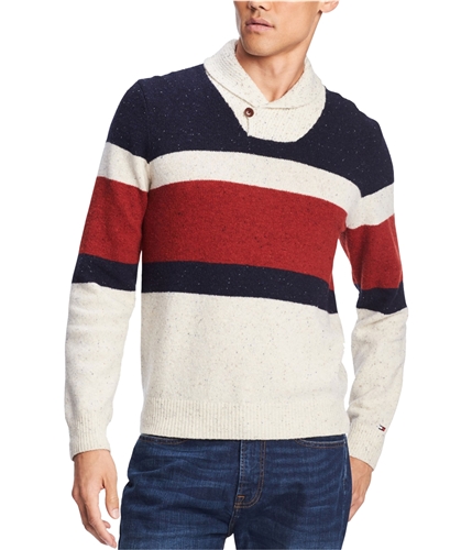 Tommy Hilfiger Mens Stripe Pullover Sweater white L