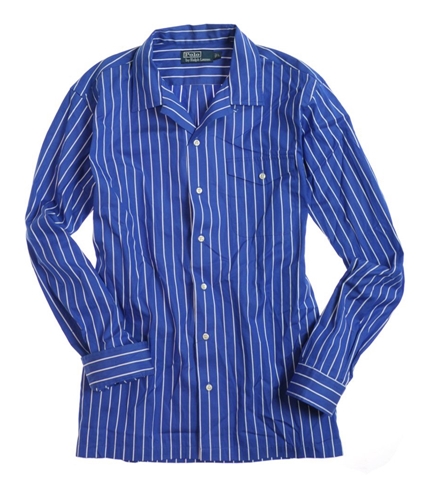 Ralph Lauren Mens Custom Camp Adl Button Up Dress Shirt darkblue L