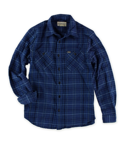 Ralph Lauren Mens Flannel Ls Button Up Shirt blue M