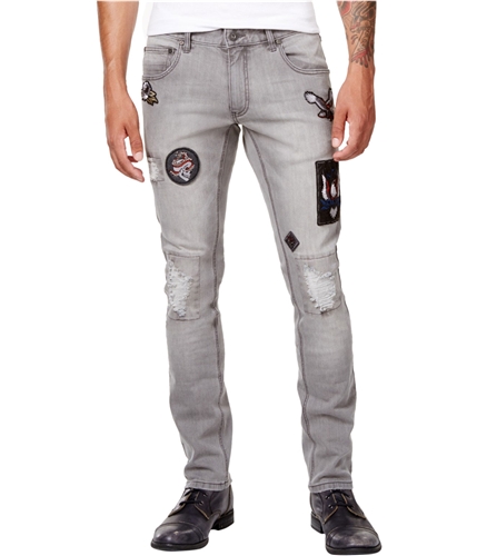 I-N-C Mens Patch Slim Fit Jeans grey 30x30