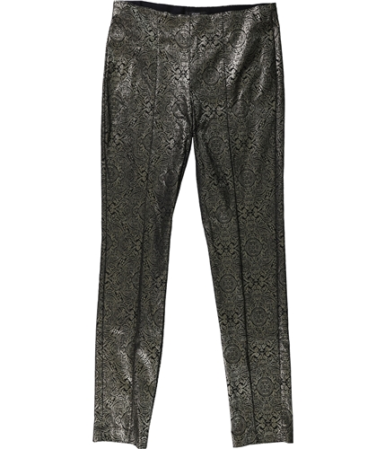Alfani Womens Metallic Paisley Casual Trouser Pants gold 8P/28