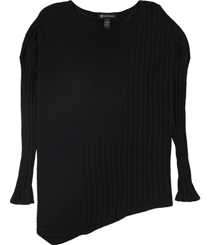 I-N-C Womens Asymmetrical Knit Sweater black M