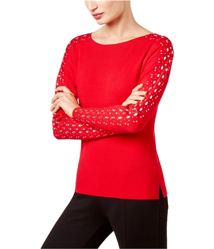 I-N-C Womens Embellished Knit Sweater realred XL