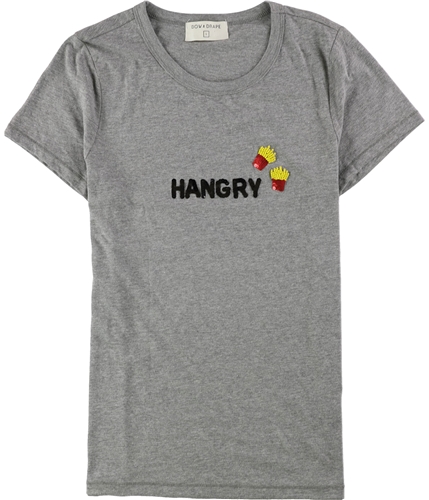 Bow & Drape Womens Hangry Embellished T-Shirt grey S