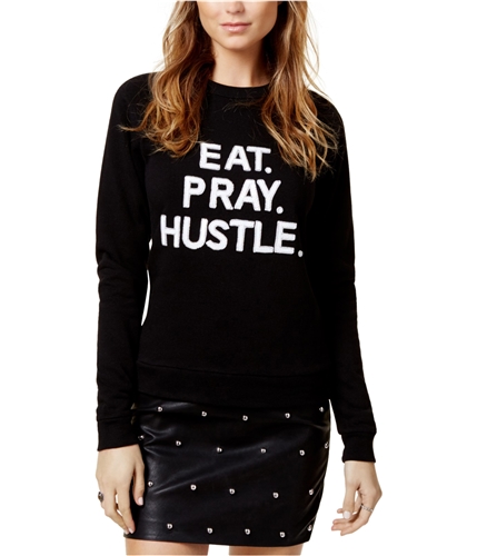 Bow & Drape Womens Eat Pray Hustle Sweatshirt black M