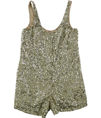 French Connection Womens Shine Romper Jumpsuit gold S
