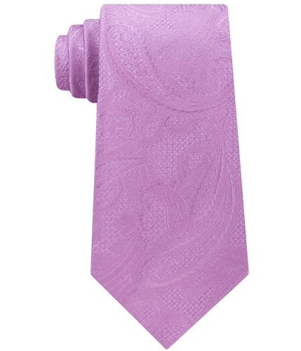Michael Kors Mens Satin Texture Paisley Self-tied Necktie pink One Size