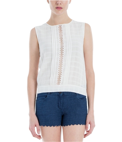 Max Studio London Womens Textured Knit Blouse white XS