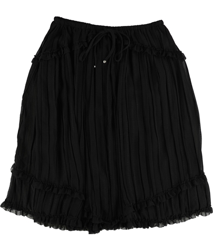 Max Studio London Womens Crinkled Dobby Midi Skirt black XS