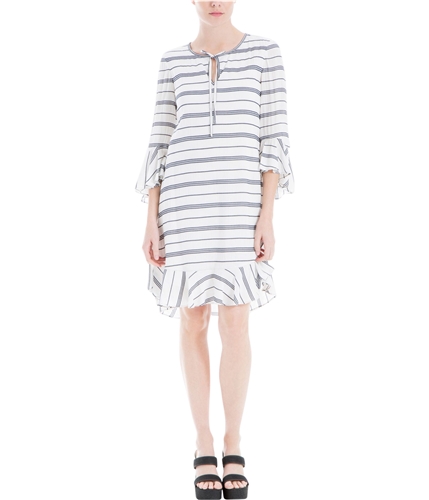 Max Studio London Womens Woven A-line Dress whtblk XS