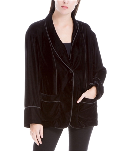 Max Studio London Womens Velvet Coat black XS