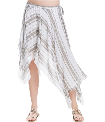 Max Studio London Womens Striped Asymmetrical Skirt armwhit S