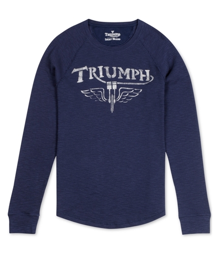 Lucky Brand Mens Triumph Thermal Graphic T-Shirt blue M