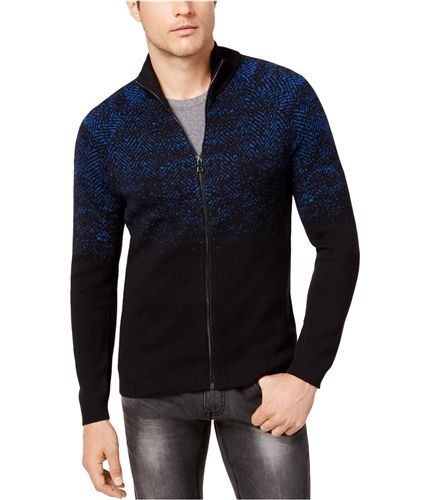 I-N-C Mens Full Zip Cardigan Sweater deepblack XS