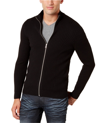 I-N-C Mens Textured Cardigan Sweater deepblack XS