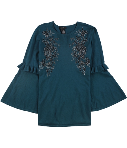 Alfani Womens Embroidered Pullover Sweater deepblack XL