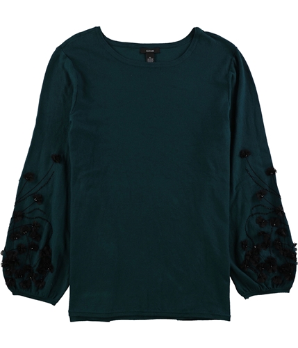Alfani Womens Embellished Pullover Sweater oceanteal L