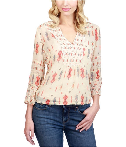 Lucky Brand Womens Printed Knit Blouse nml S