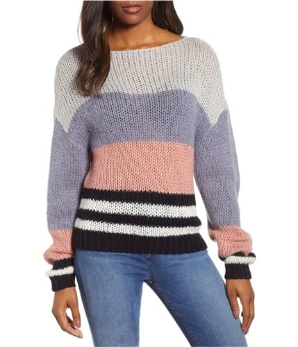 Lucky Brand Womens Bold Stripe Pullover Sweater pink XS