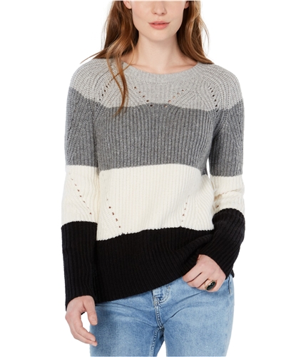 Lucky Brand Womens Pointelle Knit Sweater white L