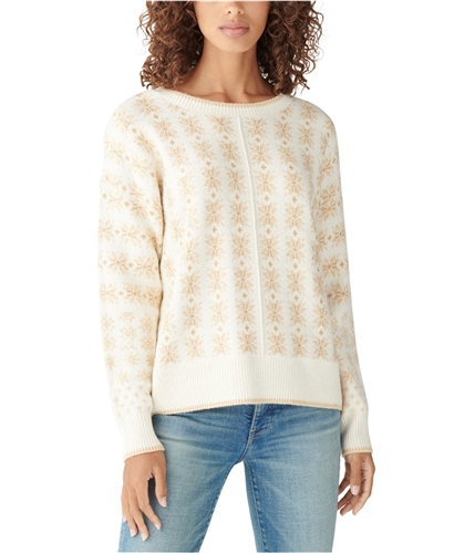 Lucky Brand Womens Snow Flake Pullover Sweater cream L