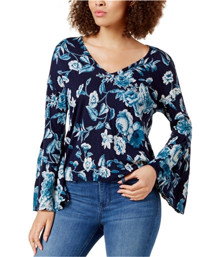 Lucky Brand Womens Floral Knit Blouse bmu S