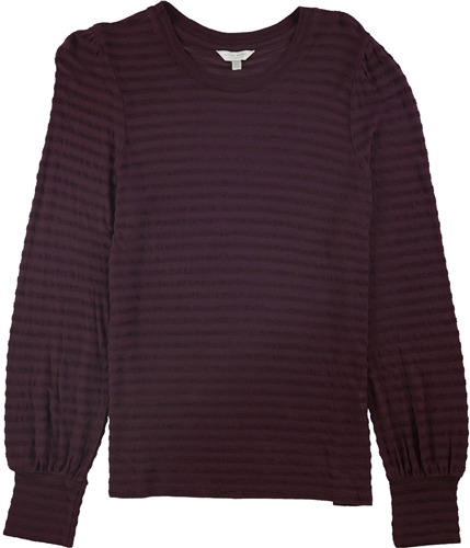 Lucky Brand Womens Chenille Stripe Basic T-Shirt purple XS