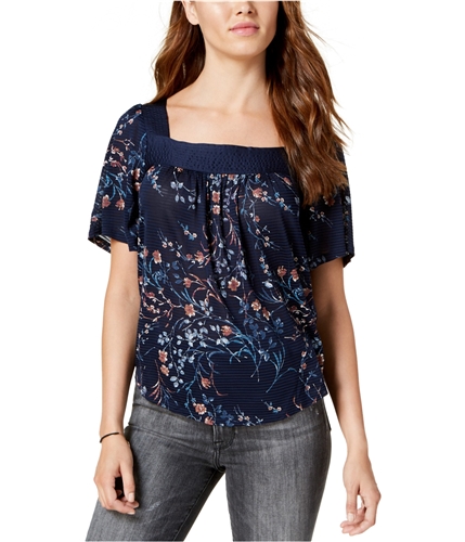 Lucky Brand Womens Floral Knit Blouse nam XS