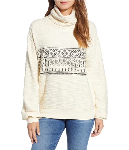 Lucky Brand Womens Embroidered Pullover Sweater white XS