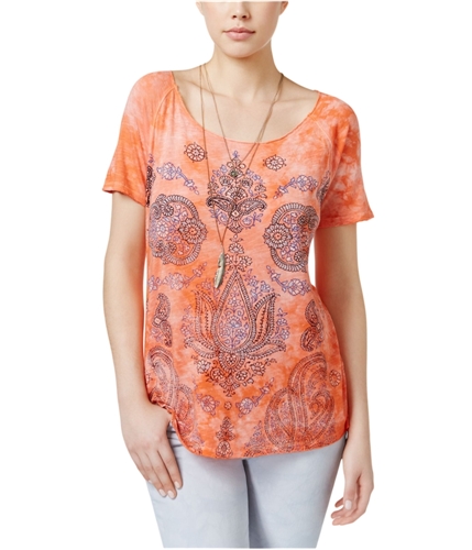 Lucky Brand Womens Printed Graphic T-Shirt camellia XS