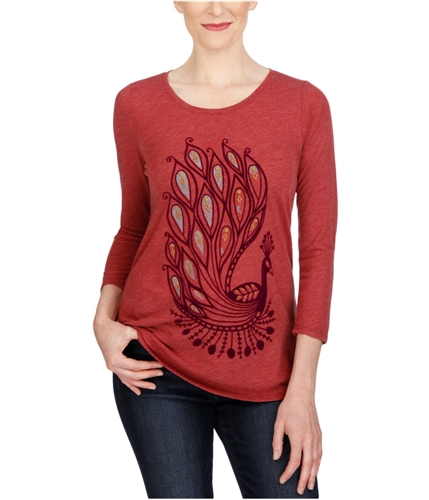 Lucky Brand Womens Velvet Graphic T-Shirt red XS