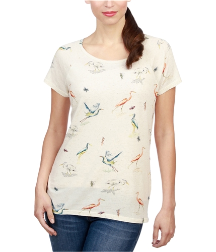 Lucky Brand Womens Flamingo-Print Graphic T-Shirt naturalmulti M