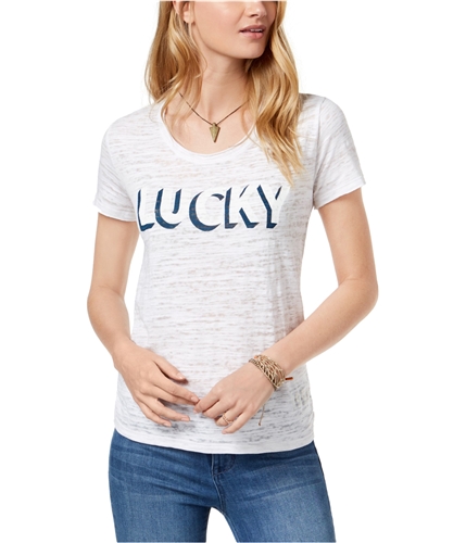 Lucky Brand Womens Tie Back Graphic T-Shirt white S