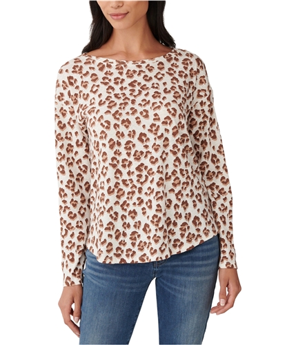 Lucky Brand Womens Leopard-Print Basic T-Shirt brown S