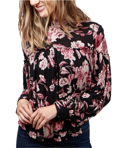 Lucky Brand Womens Floral Knit Blouse bai S