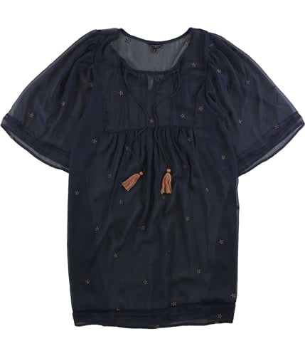 Lucky Brand Womens Tassel A-line Dress blue S