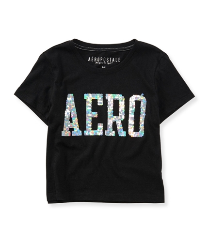 Aeropostale Womens Paillette Boxy Embellished T-Shirt 001 XS