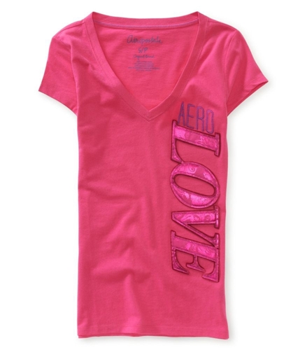 Aeropostale Womens Love Foil V-neck Embellished T-Shirt 662 XS
