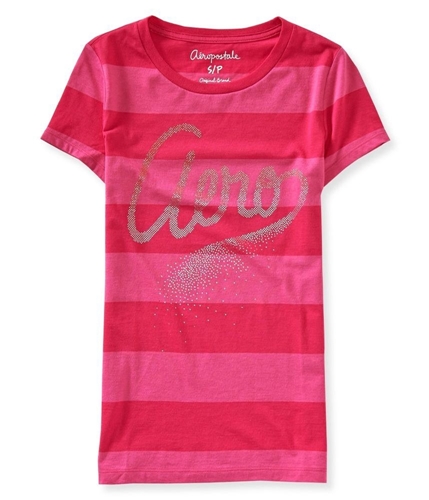Aeropostale Womens Striped Script Graphic T-Shirt 671 M
